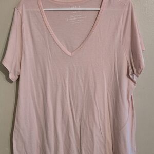 Torrid Light Pink V-Neck Short Sleeve Tee
